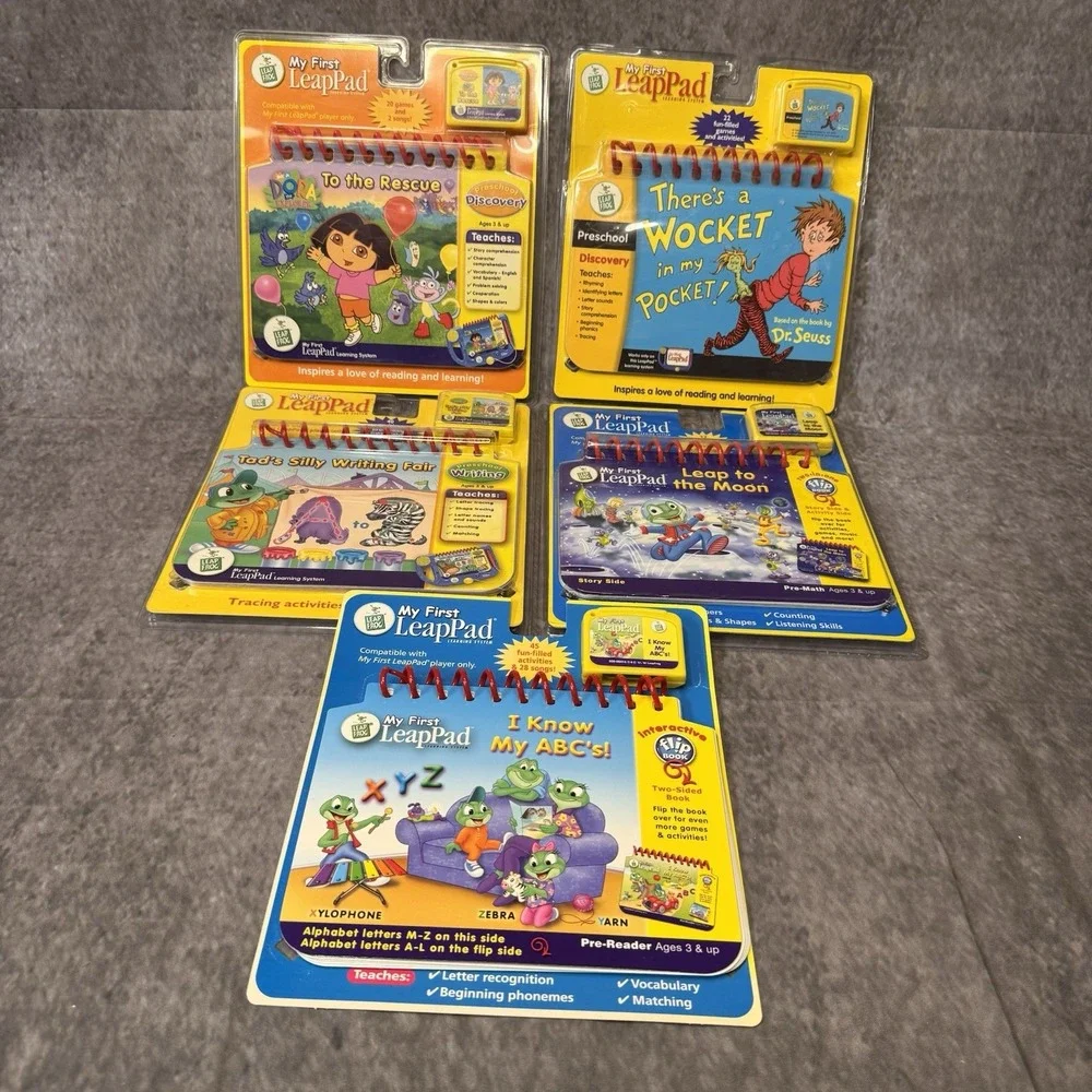 New Leapfrog My First LeapPad Learning System 5 Books + 5 Cartridges